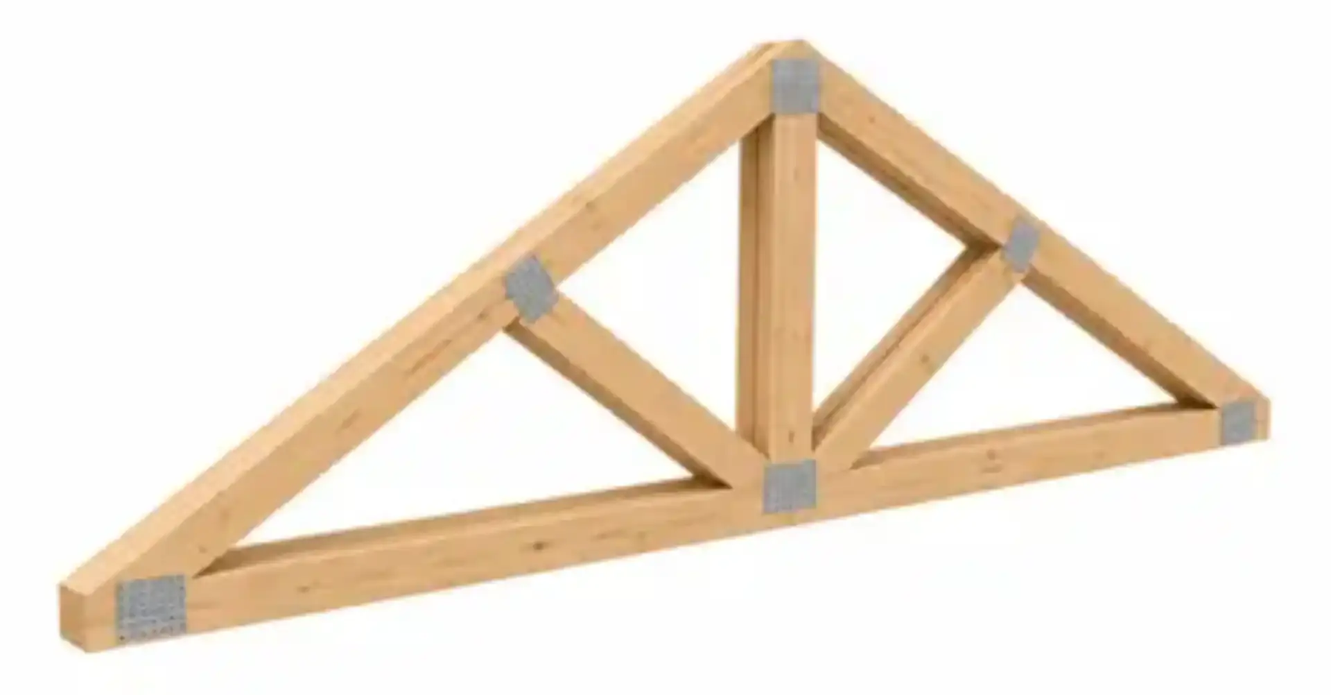 Wooden truss with two braces
